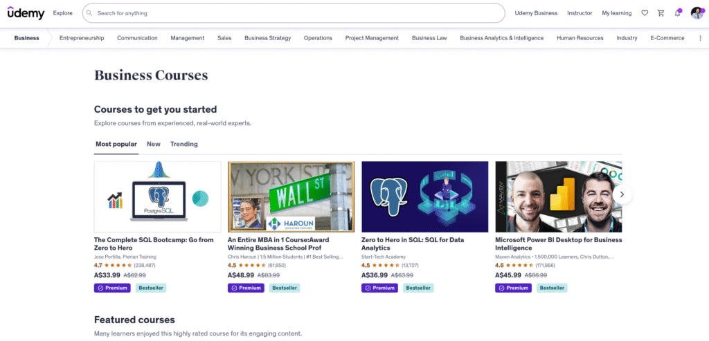 Udemy courses